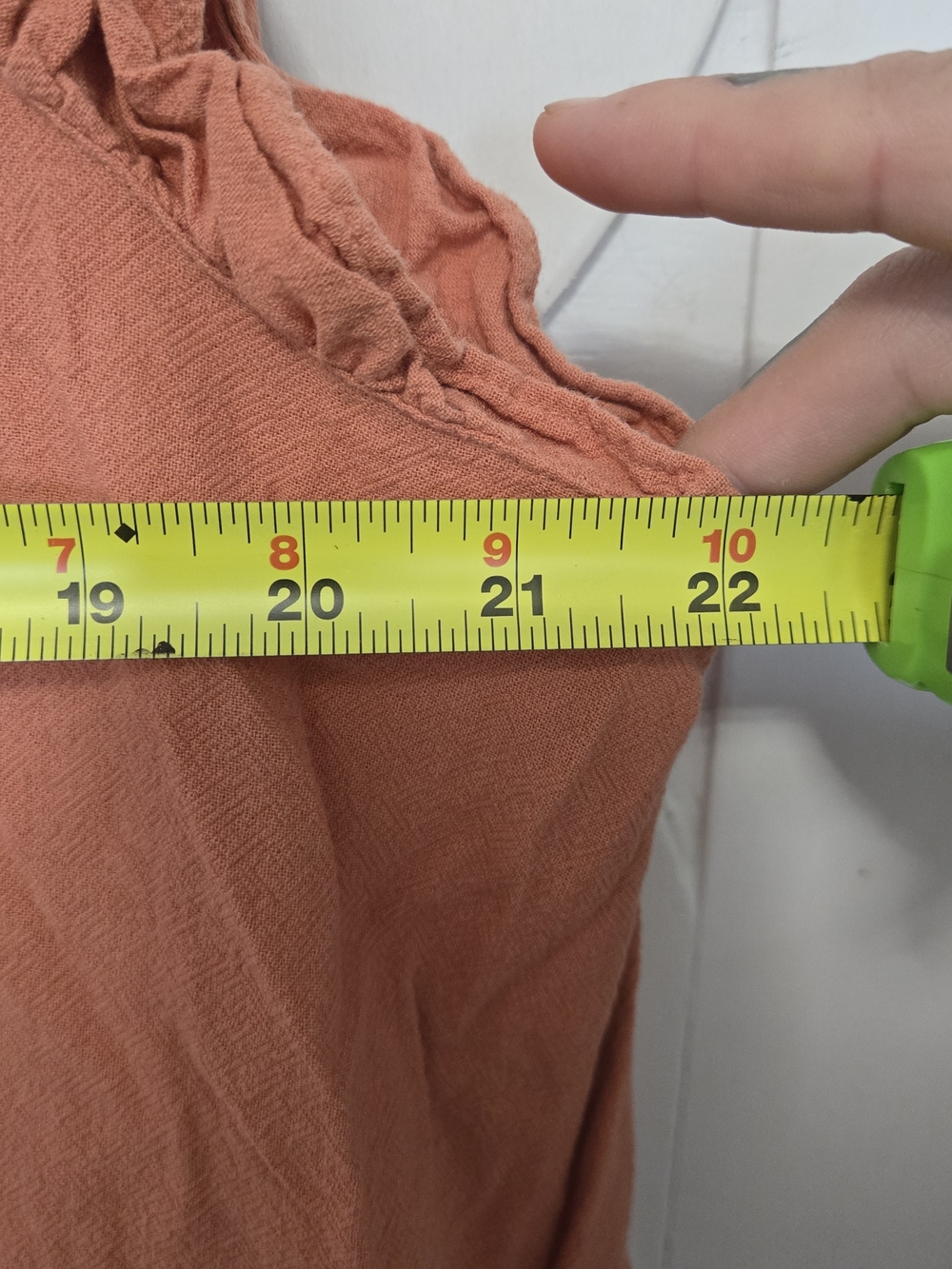 Universal Thread Ruffle-Shoulder Button Front Dress in Rust - Picture 10 of 11